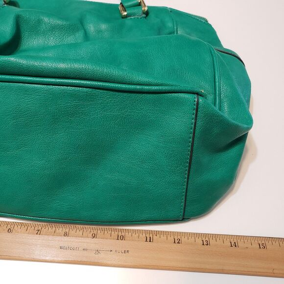 Liz Claiborne Green Faux Leather Satchel / Shoulder Purse - Picture 8 of 11